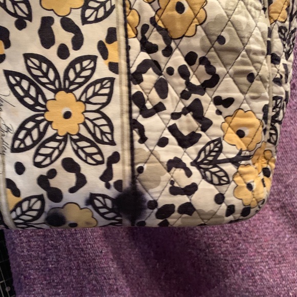 Vera Bradley Yellow Cheetah Floral Print Purse - Picture 4 of 7